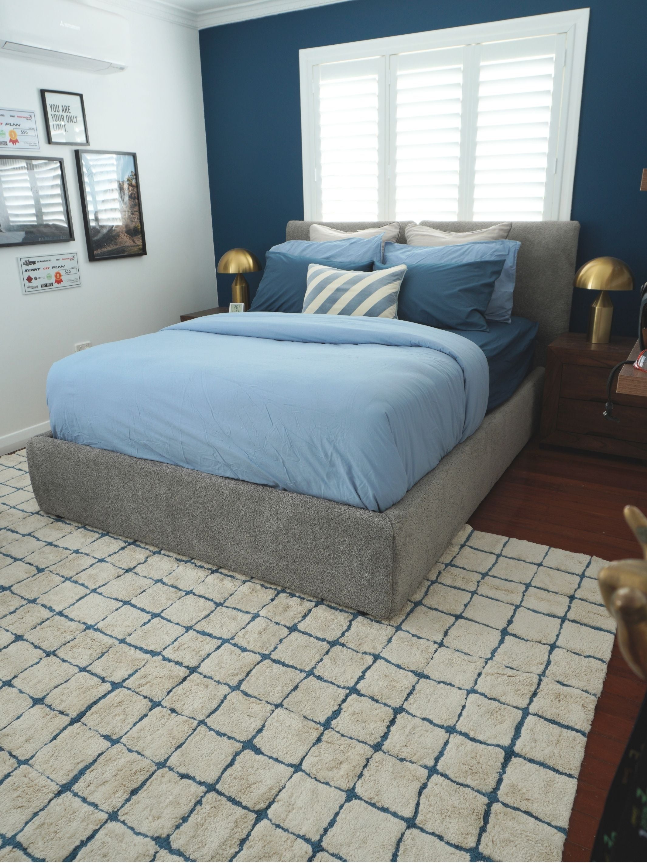Grid Rug - Deep Teal