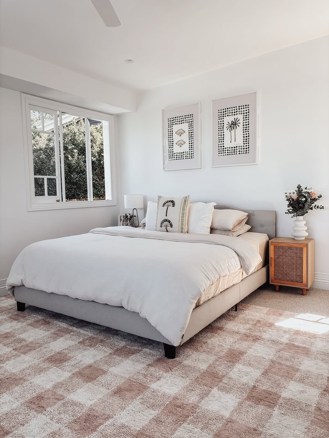 Gingham Rug - Dusty Coral