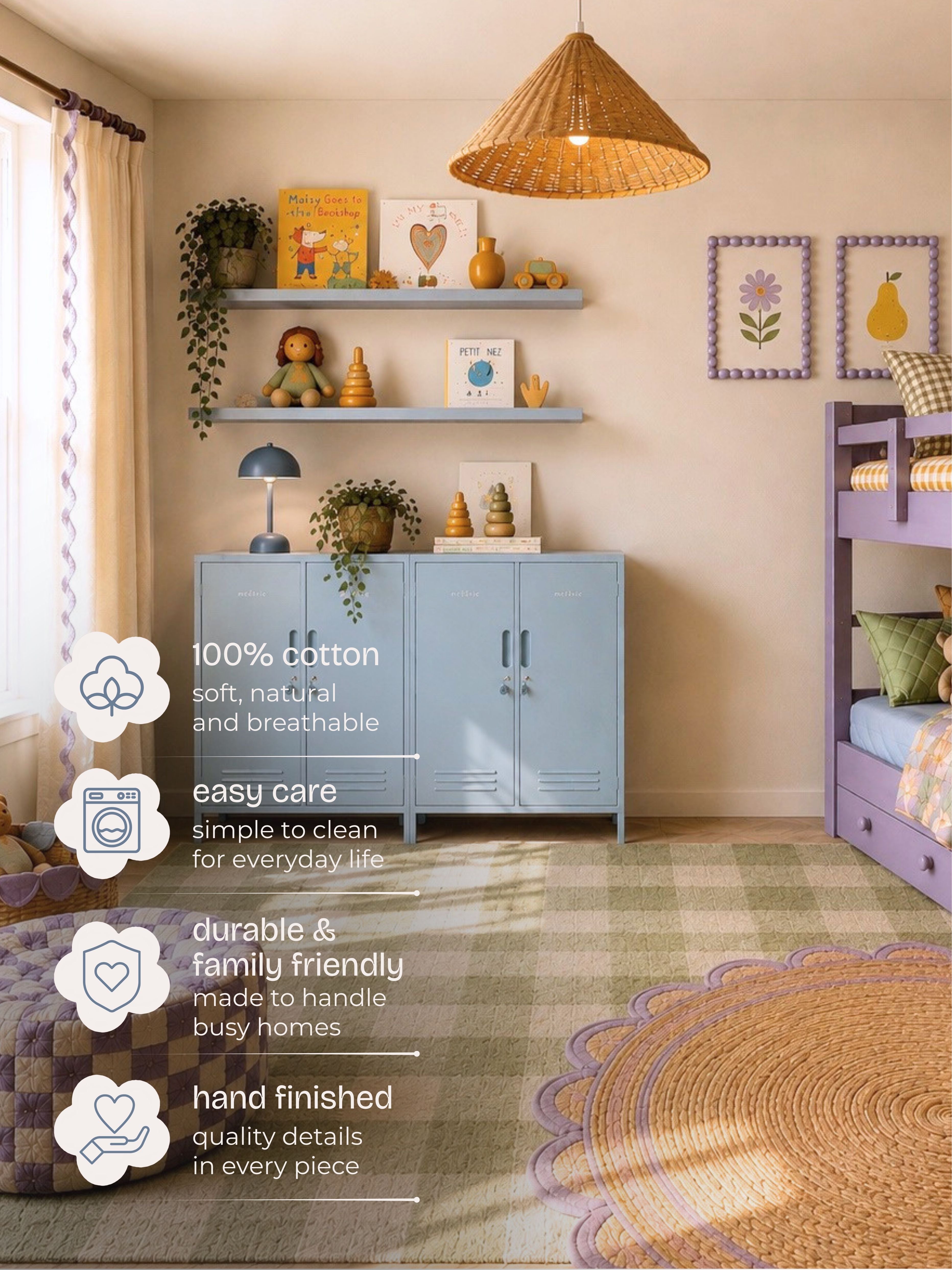Gingham Rug - Sage