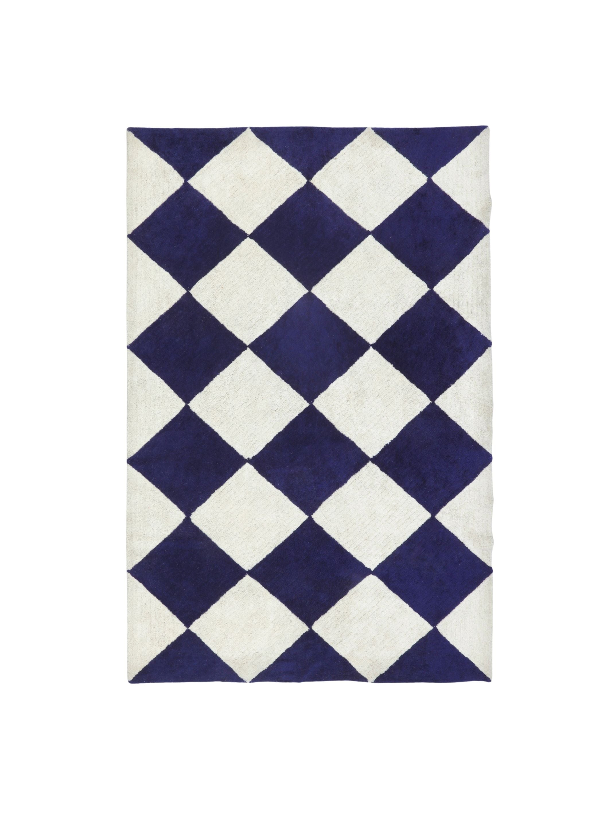 Dark Blue Checker Rug LAST PIECE - 160x230cm