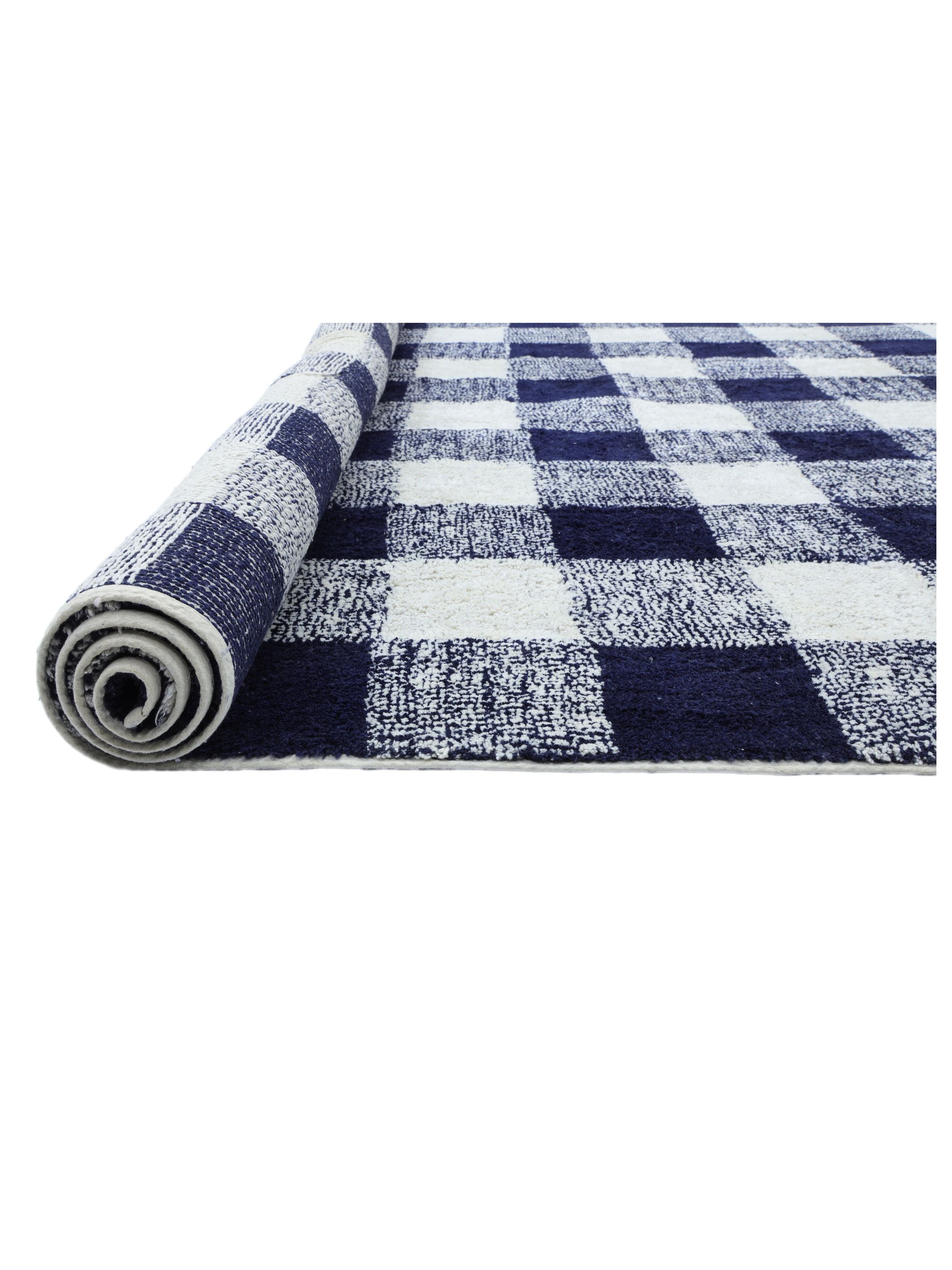 Dark Blue Gingham Rug LAST PIECE - 160x230cm