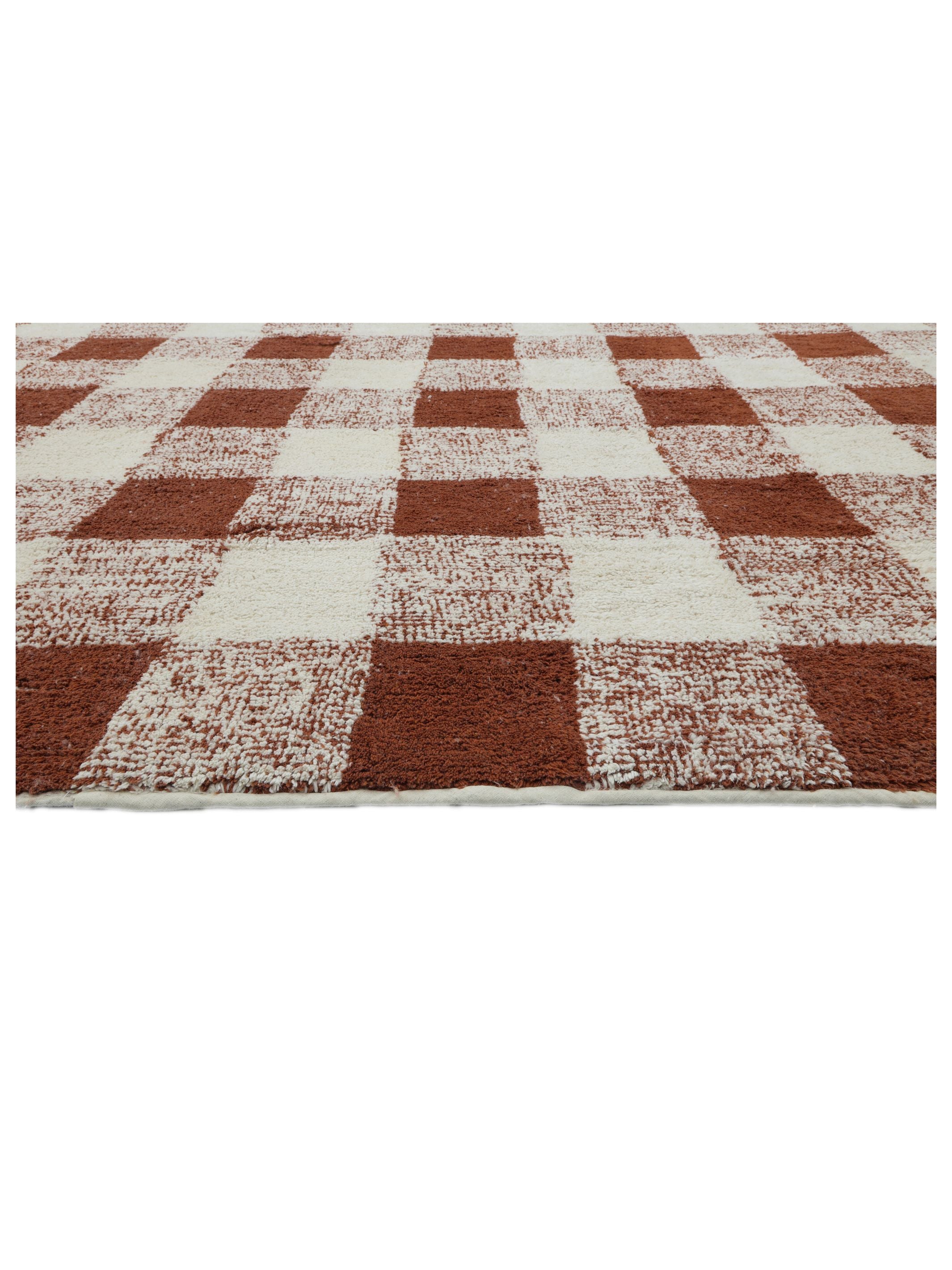 Rust Brown Gingham Rug LAST PIECE - 160x230cm