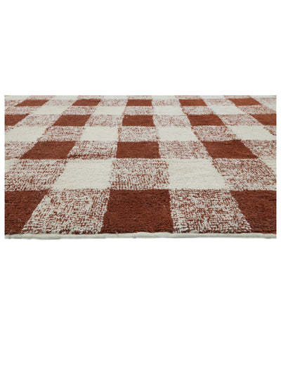 Rust Brown Gingham Rug