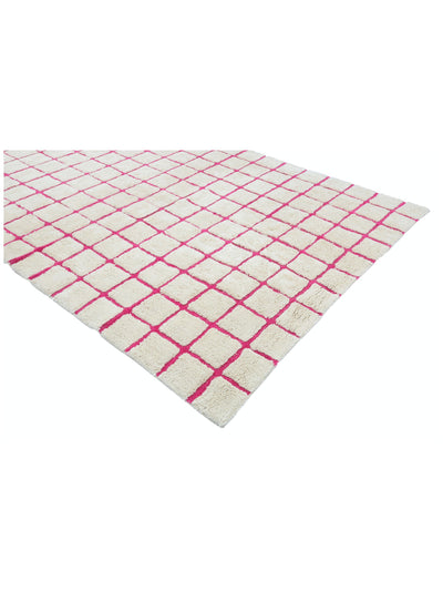 Hot Pink Grid Rug