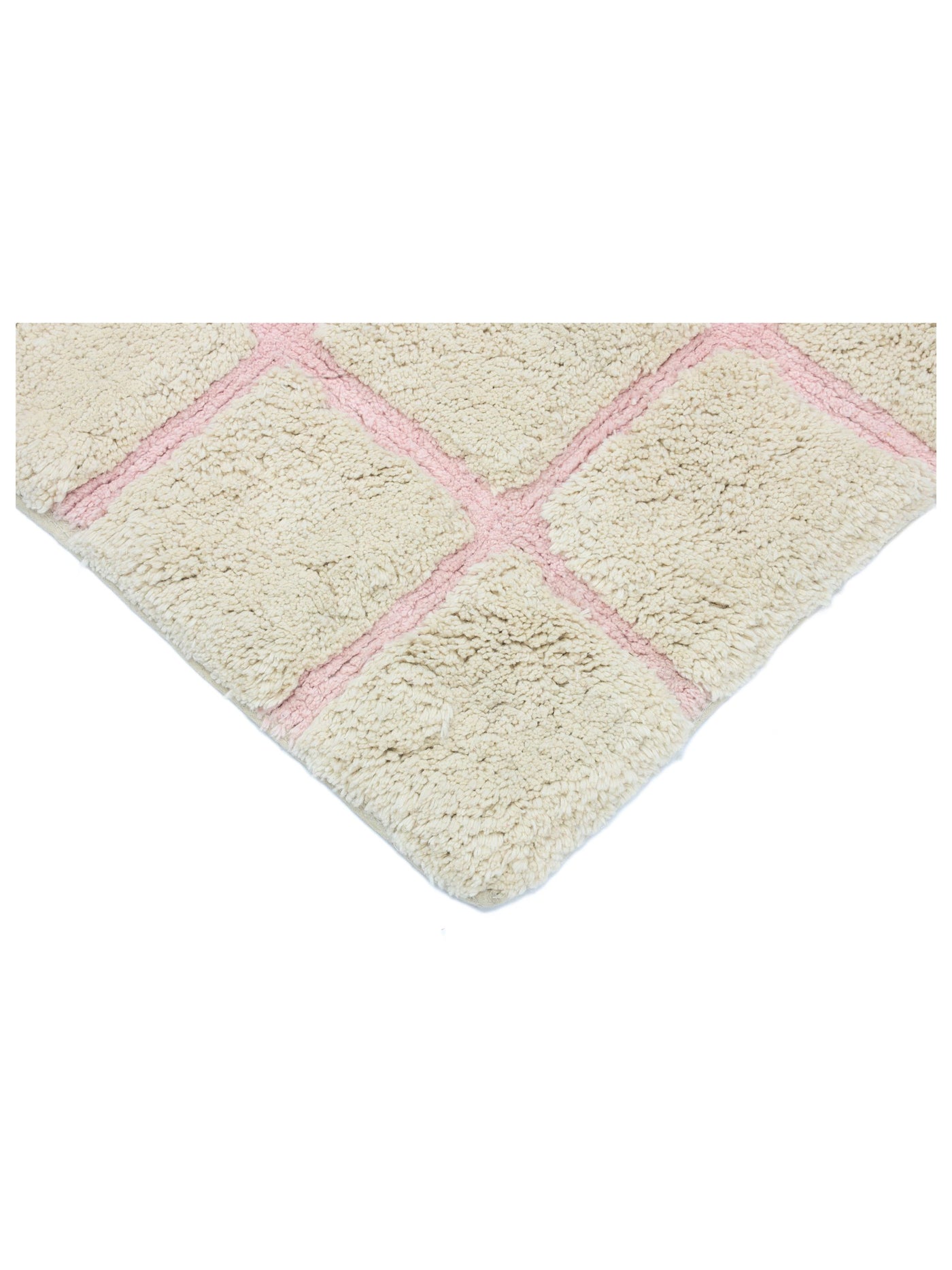 Soft Pink Grid Rug