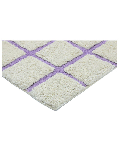 Lavender Purple Grid Rug