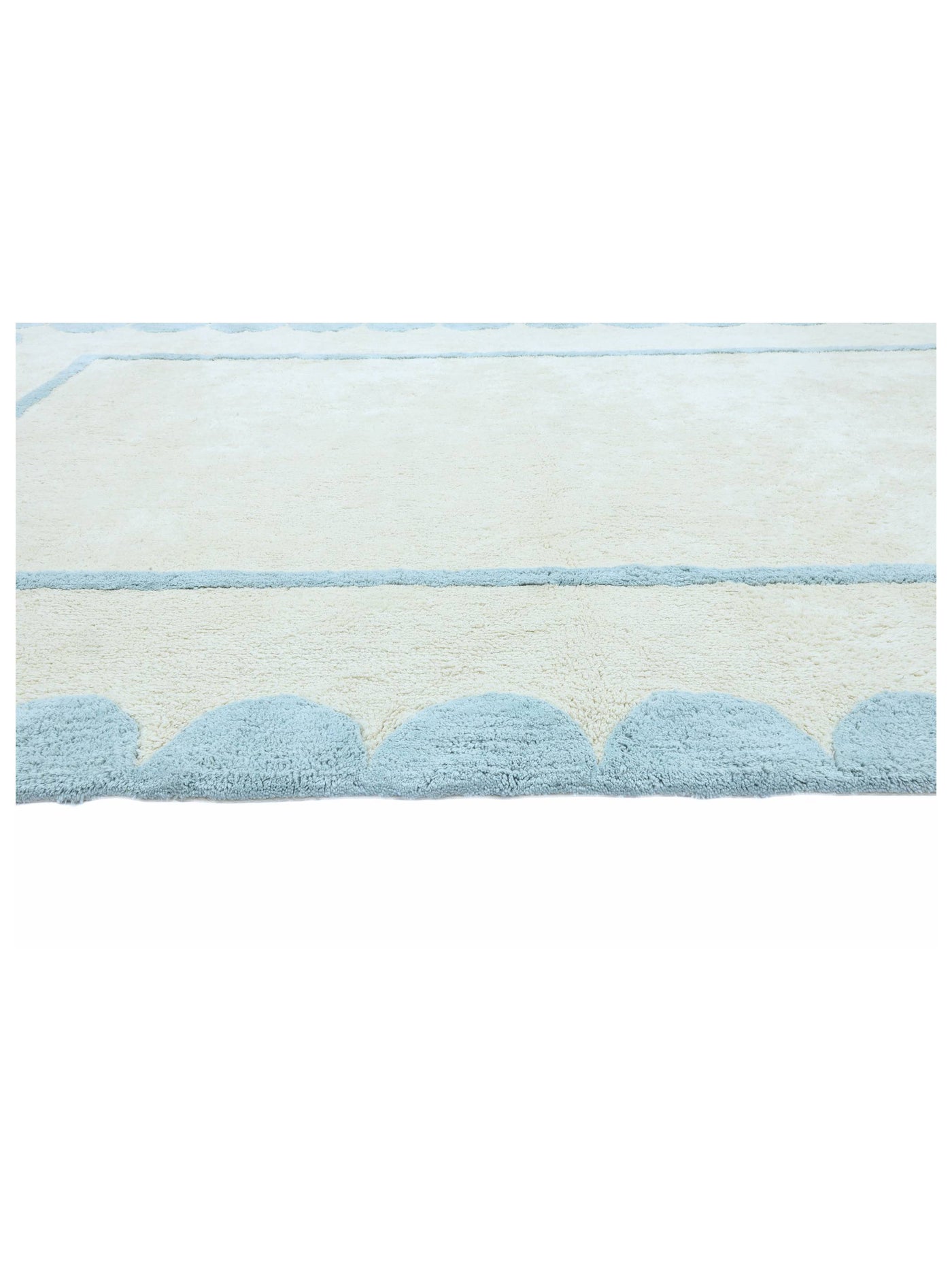 Sky Blue Scallop Rug