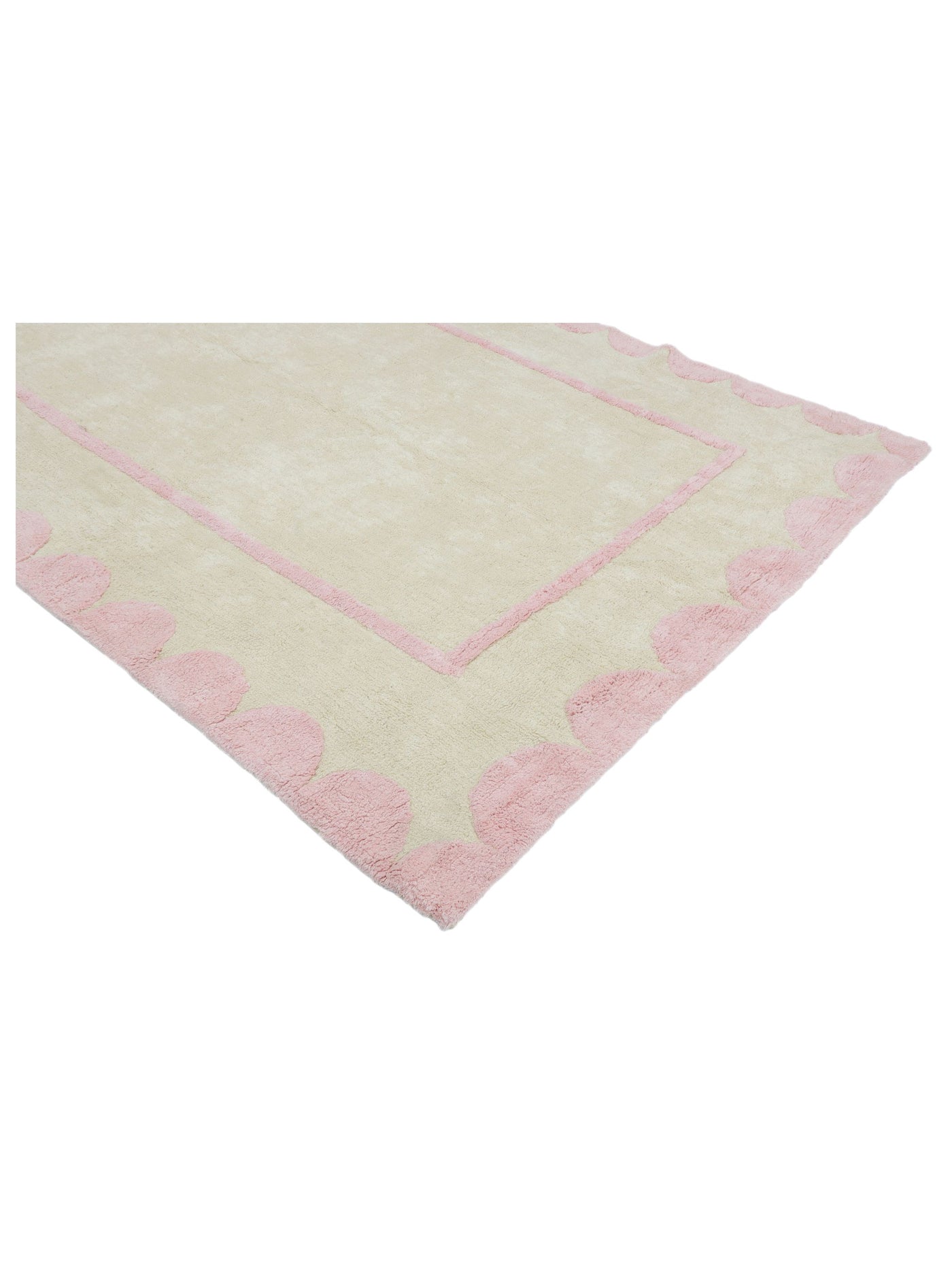 Soft Pink Scallop Rug