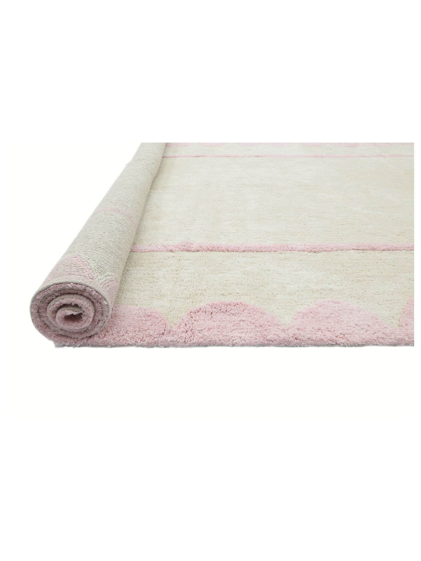 Soft Pink Scallop Rug