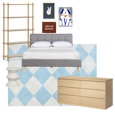 IN STOCK - Sky Blue Checker Rug - 200x300cm